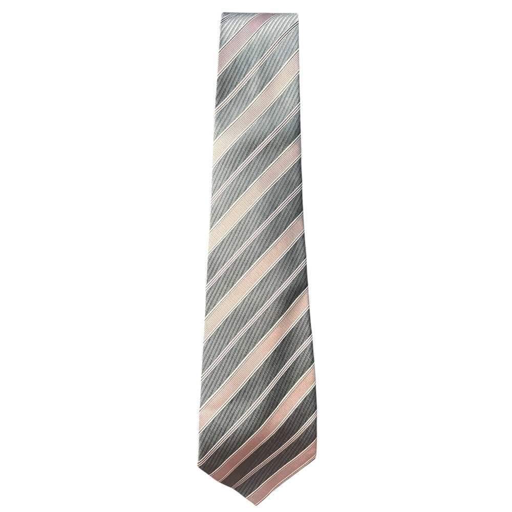 Geoffrey Beene Striped Necktie Stain Resistant Fabric Protector Silk‎
